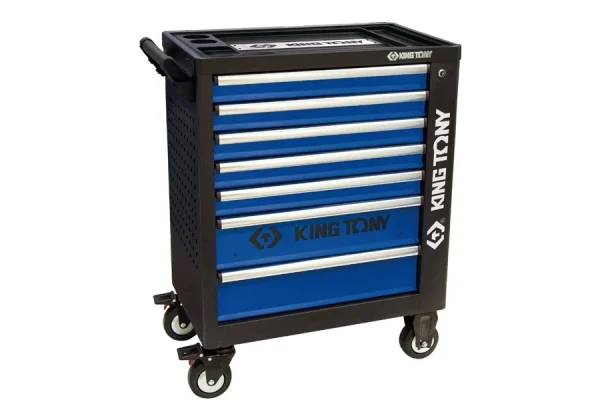 Bumper Type Tool Trolley Cart KING TONY Τροχήλατος Μεταλλικός Εργαλειοφόρος με 7 συρτάρια
