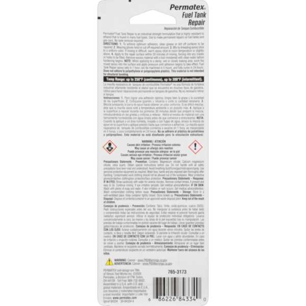 Permatex 84334 Fuel Tank Epoxy Putty 2